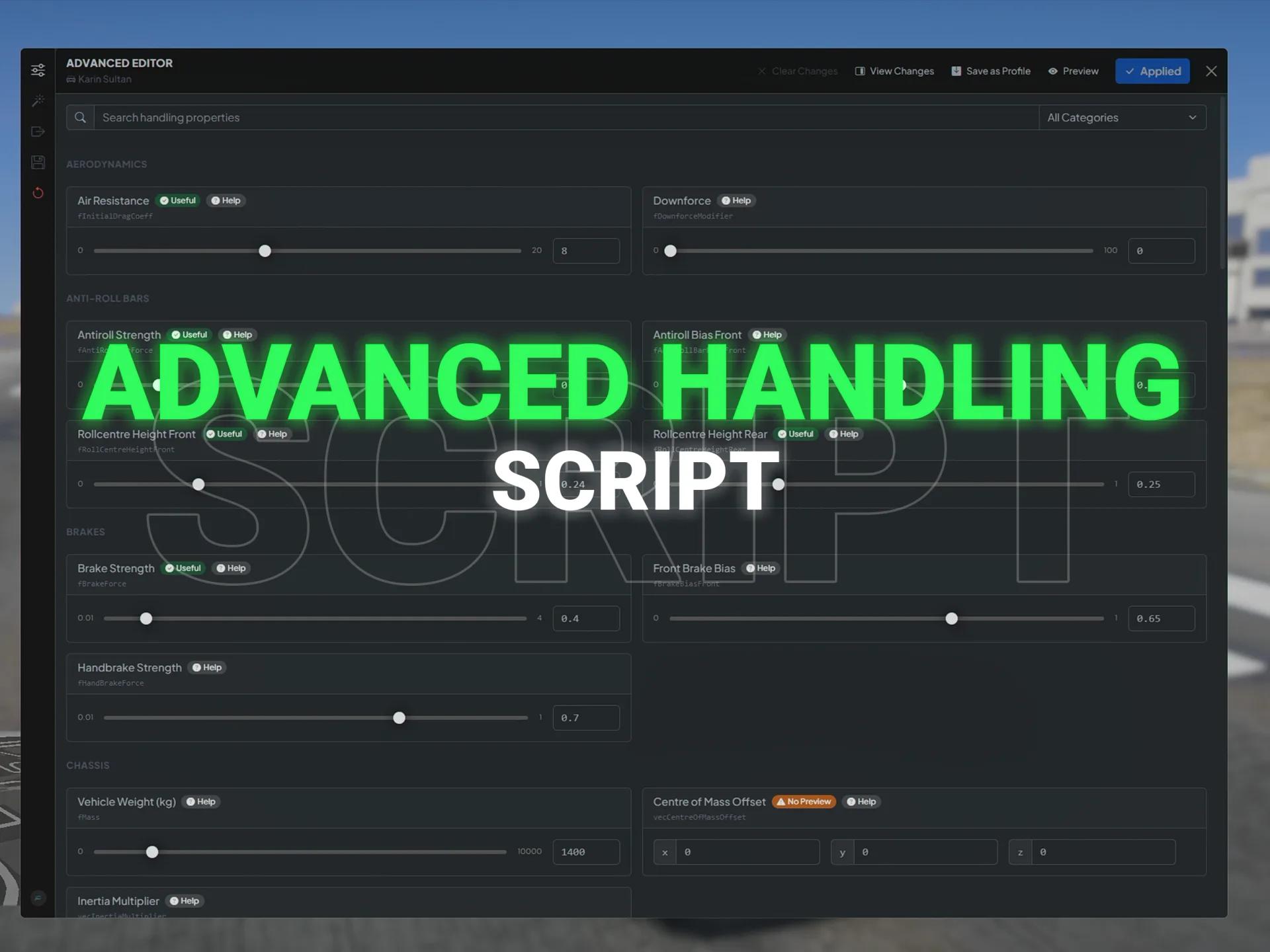 FiveM Advanced Handling Editor