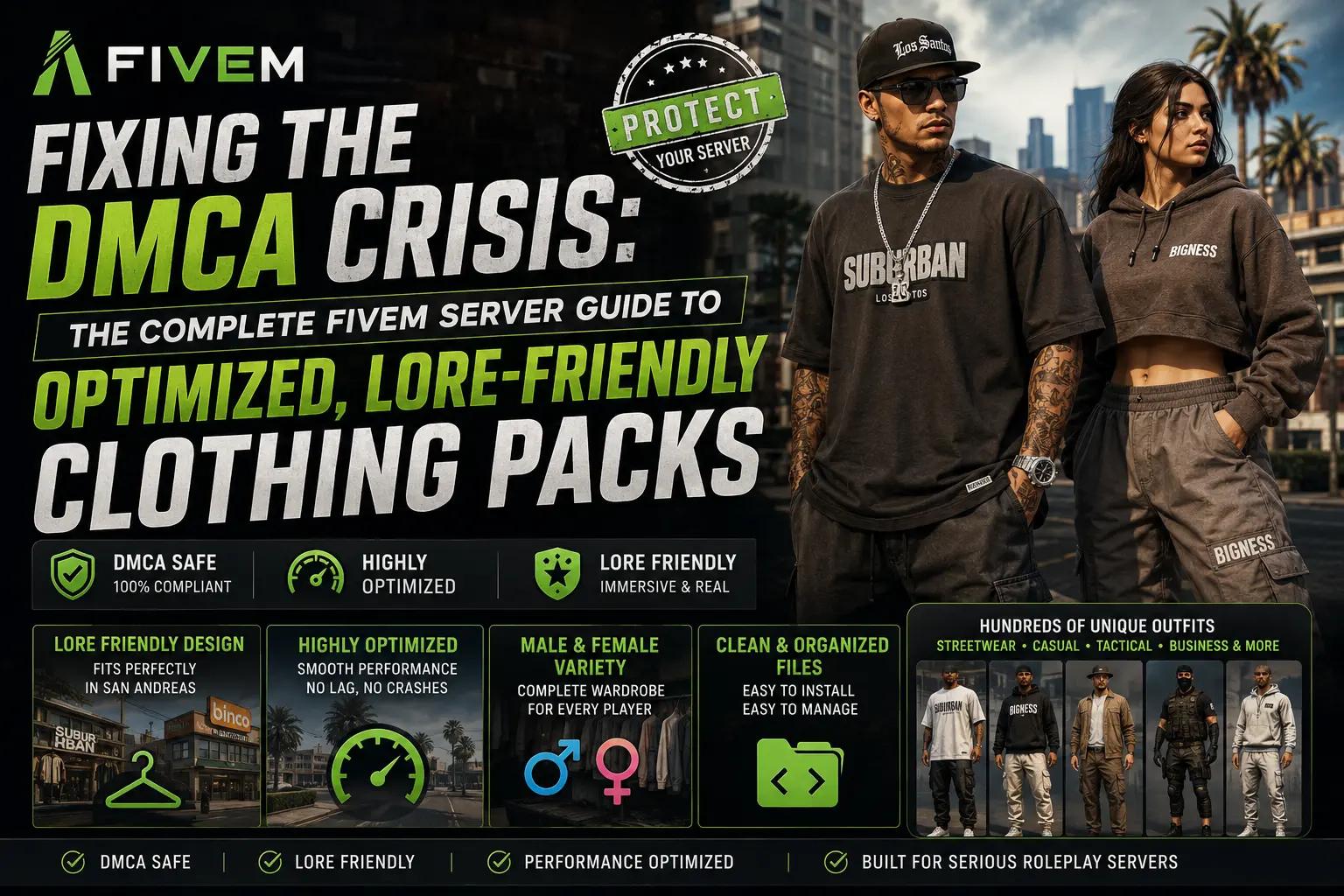 Fixing the DMCA Crisis: The Complete FiveM Server Guide to Optimized, Lore-Friendly Clothing Packs
