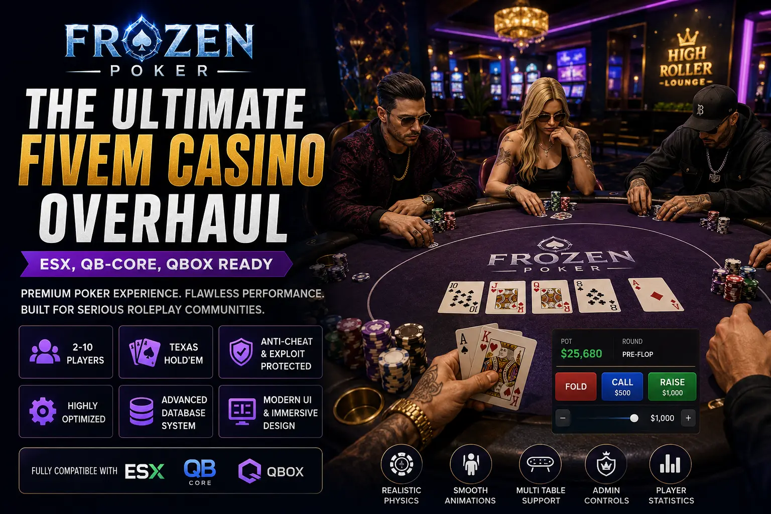 FiveM Poker: The Ultimate FiveM Casino Overhaul (ESX, QB-Core, Qbox Ready)