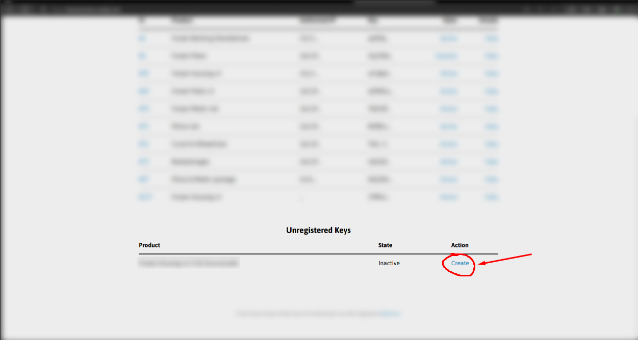 Create unregistered license key