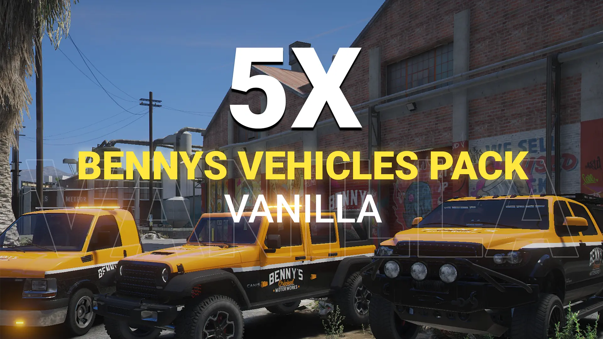 FiveM Benny's Mechanics Tow Vanilla Pack | 5 Vehicles - Main View